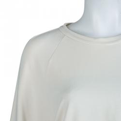 Pre Owned Brunello Cucinelli Beige Embellished Sleeve Sweatshirt L