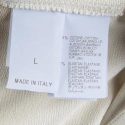 Pre Owned Brunello Cucinelli Beige Embellished Sleeve Sweatshirt L