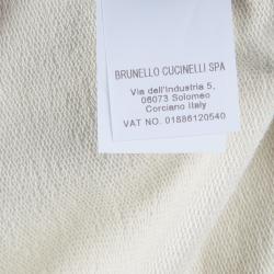 Pre Owned Brunello Cucinelli Beige Embellished Sleeve Sweatshirt L