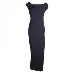 Brunello Cuccinelli Grey Silk Draped Sleeveless Maxi Dress M