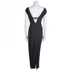 Brunello Cuccinelli Grey Silk Draped Sleeveless Maxi Dress M