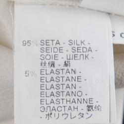 Pre Owned Brunello Cucinelli Cream Silk Yoke Detail Long Sleeve Blouse S