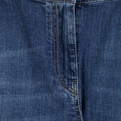 Pre Owned Brunello Cucinelli Blue Denim Low Waist Slim Straight Fit Jeans XXL