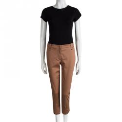 Brunello Cucinelli Rust Orange Cotton Tailored Pants M