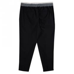 Pre Owned Brunello Cucinelli Dark Grey Elasticized Waist Pants XL