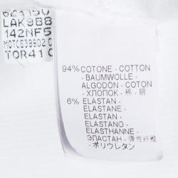 Pre Owned Brunello Cucinelli White Rib Knit Beaded Neckline Detail Sleeveless Top 3XL