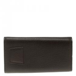 Pre Owned Burberry Dark Brown Leather 4 Key Case Holder
