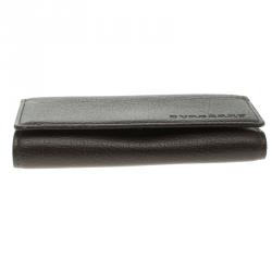 Pre Owned Burberry Dark Brown Leather 4 Key Case Holder
