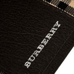 Pre Owned Burberry Dark Brown Leather 4 Key Case Holder
