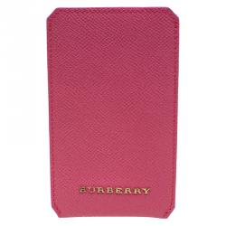 Burberry Pink Leather Carlington iPhone Case