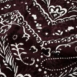 Pre Owned Burberry Burgundy Printed Square Silk Scarf