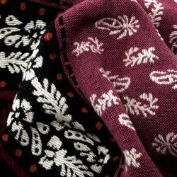  Burberry Elderberry Floral Textured Wool Cashmere & Cotton Fringe Shawl