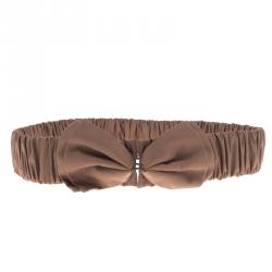 Burberry Fawn Rose Fabric Ruched Bow Corset Belt Size M