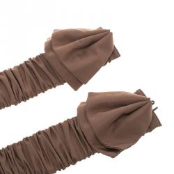 Burberry Fawn Rose Fabric Ruched Bow Corset Belt Size M