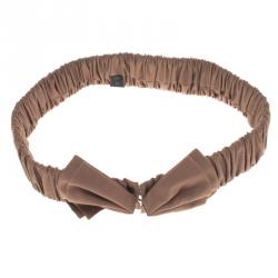 Burberry Fawn Rose Fabric Ruched Bow Corset Belt Size M