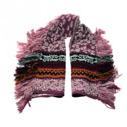 Pre Owned وشاح بربري برورسوم صوف جاكارد نقشة إلدربري وردي 