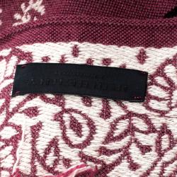 Pre Owned وشاح بربري برورسوم صوف جاكارد نقشة إلدربري وردي 