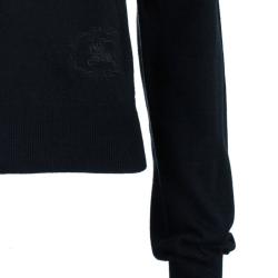 Pre Owned Burberry Black Button Down Cardigan S