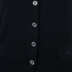 Pre Owned Burberry Black Button Down Cardigan S
