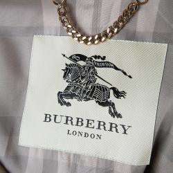 مملوكة مسبقًا Burberry Taupe Silk Long Trench Coat S