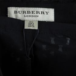Pre Owned Burberry Black Textured Pencil Skirt S