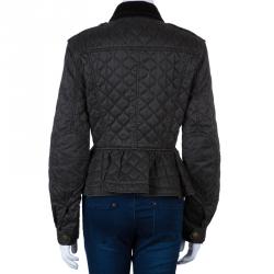 Pre Owned Burberry Brit Grey Quilted Short Jacket L