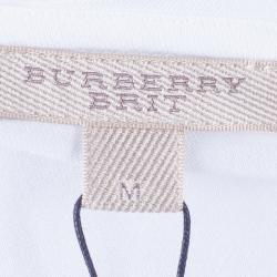 مملوكة مسبقًا Burberry White Crewneck T-Shirt M