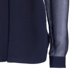 مملوكة مسبقًا Burberry Black Silk Button Down Top M