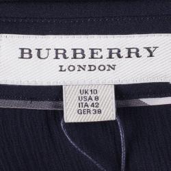 مملوكة مسبقًا Burberry Black Silk Button Down Top M