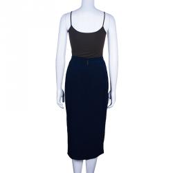 Pre Owned Burberry Navy Blue A-Line Skirt S