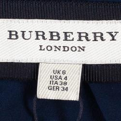 Pre Owned Burberry Navy Blue A-Line Skirt S