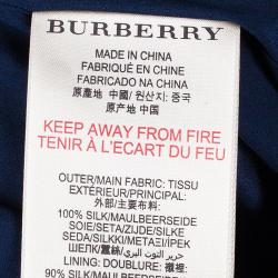 Pre Owned Burberry Navy Blue A-Line Skirt S