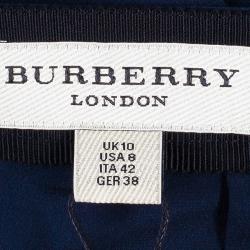 Pre Owned Burberry Navy Blue A-Line Skirt M