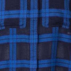 مملوكة مسبقًا Burberry Blue/Black Check Cotton Shirt L