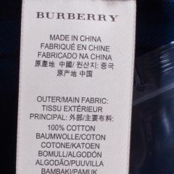 مملوكة مسبقًا Burberry Blue/Black Check Cotton Shirt L