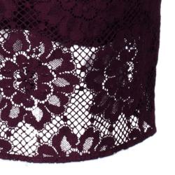Pre Owned Burberry Burgundy Lace Sleeveless Dress S