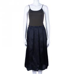 Pre Owned Burberry Black Silk Knee-length Skirt S