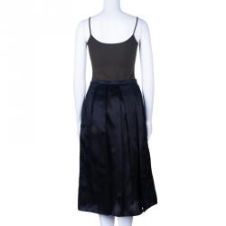 Pre Owned Burberry Black Silk Knee-length Skirt S