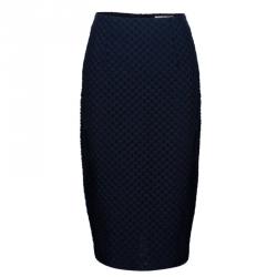 Pre Owned Burberry Black Textured Skirt M