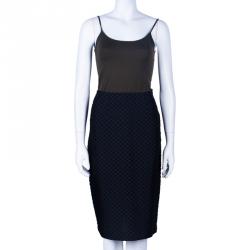 Pre Owned Burberry Black Textured Skirt M