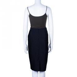 Pre Owned Burberry Black Textured Skirt M