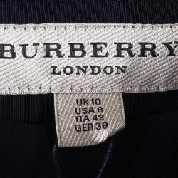 Pre Owned Burberry Black Textured Skirt M