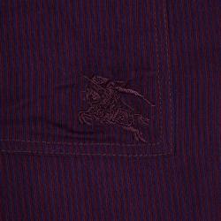 Pre Owned توب بربري بريت مقلم بنفسجي L