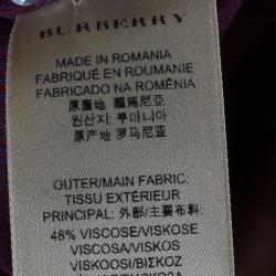 Pre Owned توب بربري بريت مقلم بنفسجي L