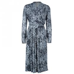 Pre Owned Burberry Grey Leopard Print Dress M