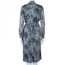 Pre Owned Burberry Grey Leopard Print Dress M