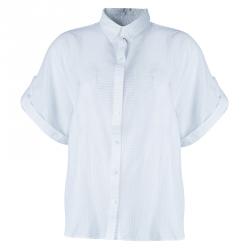 مملوكة مسبقًا Burberry White Striped Blouse M