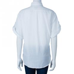 مملوكة مسبقًا Burberry White Striped Blouse M