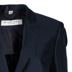 Pre Owned بليزر بربري حرير أسود مجسم M