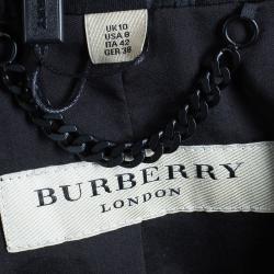 Pre Owned بليزر بربري حرير أسود مجسم M